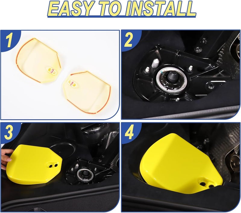 CHEAYAR Rear Strut Tower Covers Compatible with Chevrolet Corvette C8 2020-2023, ABS Plastic Engine Bay Shock Protection Panel Cover Trim, 2pcs C8 Accessories (Yellow color) - Image 5